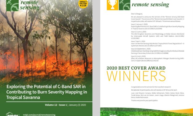 One of our Publications is among the Winners of the “Remote Sensing 2020 Best Cover Award”