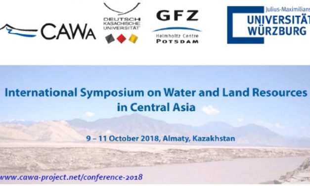 International Symposium on Water and Land Resources in Central Asia, 9-11 October 2018, Almaty