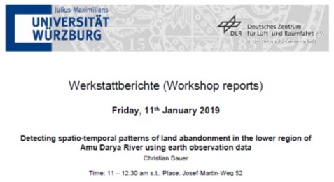 Workshop Report at the Department of Remote Sensing – January 11, 2019