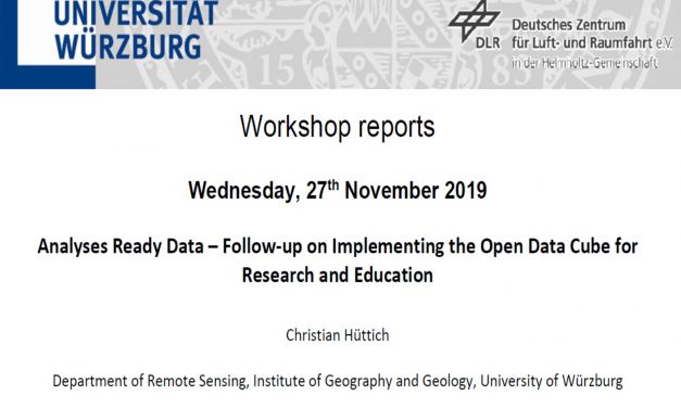 Workshop Report at the Department of Remote Sensing – November 27, 2019
