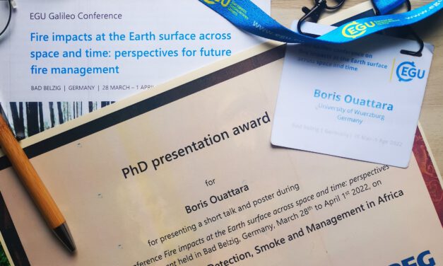 Ph.D. student was awarded for his short talk and poster during the EGU Galileo Conference “Fire impacts at the Earth Surface Across space and time”