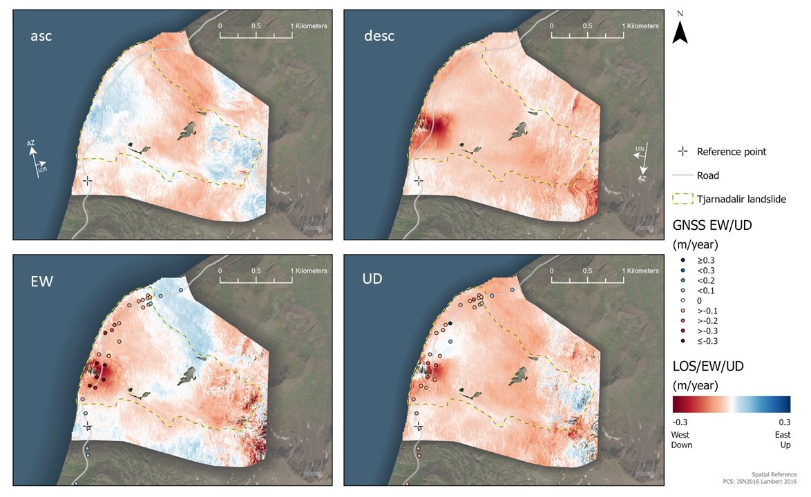 Detection of slope deformation at the Tröllaskagi peninsula, N-Iceland, using Sentinel-1 DInSAR time series