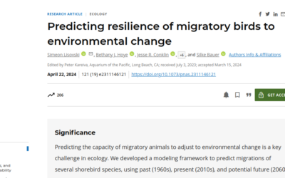 new publication: Predicting resilience of migratory birds to environmental change