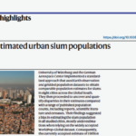 Our Rearch on Informal Settlements Highlighted in Nature Cities