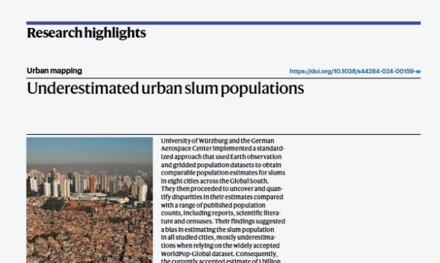 Our Rearch on Informal Settlements Highlighted in Nature Cities