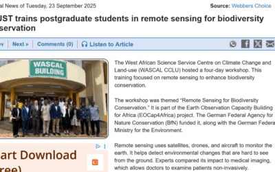 Our training on Remote Sensing for Biodiversity Conservation got featured by Ghana Media