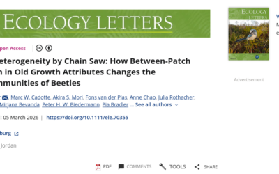 New publication: Ecological insights supported by remote sensing collaboration