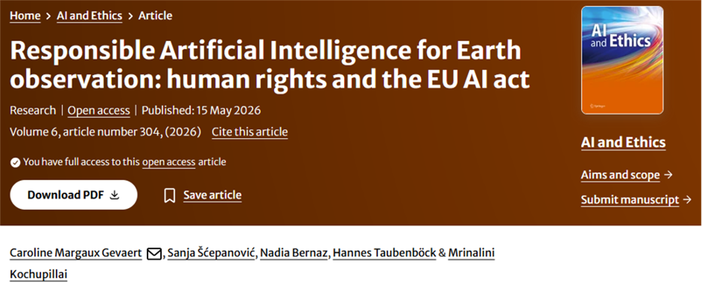 Earth Observation News - New publication on responsible Artificial Intelligence for Earth observation