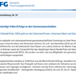Johannes Mast wins Bernd Rendel Prize