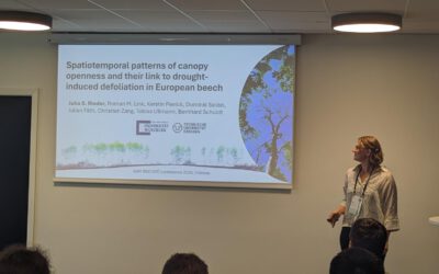 Julia Rieder presents on relationship between beech canopy gap dynamics and defoliation at NSO-GfÖ 2026